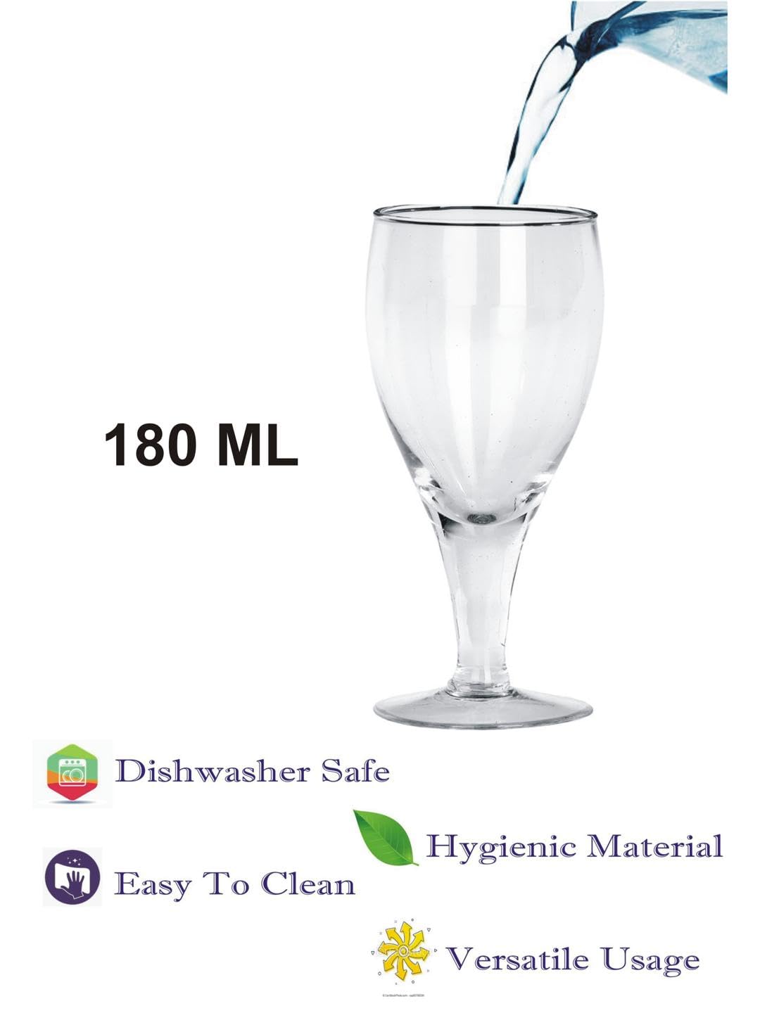 Elegant 180ml Water & Juice Glasses Set of 2 - Perfect for Parties, Weddings & Special Occasions | 6x6x13.5cm