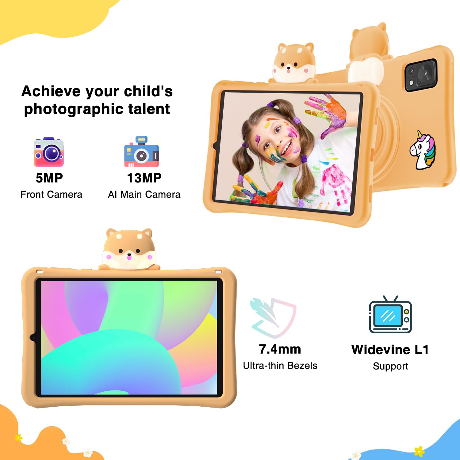 DOOGEE T20 MINIKID Tablet - 10.1 Inch Android 12 Kids Tablet with Parental Control, 4GB RAM 64GB ROM, Dual Camera - Perfect for Learning, Games & Entertainment for Children Ages 3-12