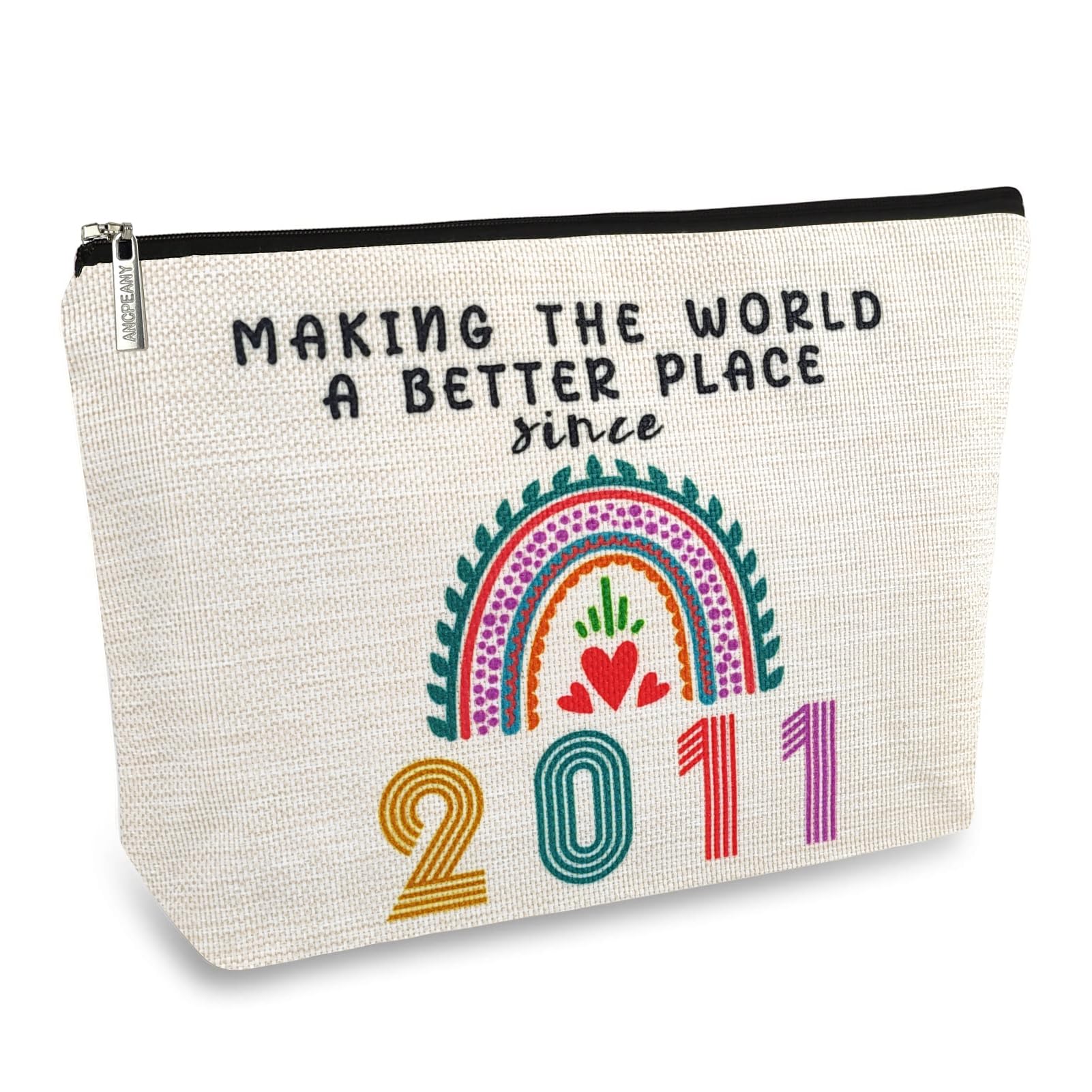 Best 14th Birthday Gifts for Teen Girls - Funny 2011 Themed Makeup Bags & Cosmetic Travel Pouch - Perfect Gift for Daughter, Sister, Niece - Trendy Teen Accessories for School, Travel & Sleepovers