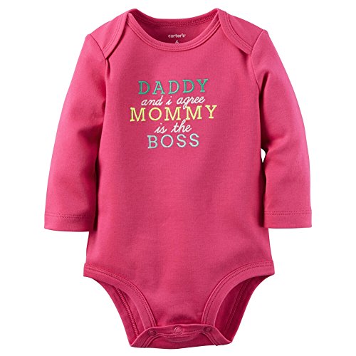 Carters Baby Girls 'Mommy's The Boss' Pink Collectible Bodysuit - 18 Months | Adorable Outfit for Special Occasions & Photo Shoots