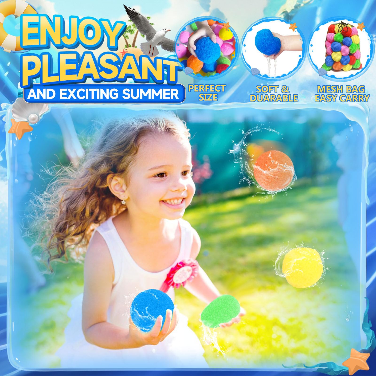 90 Pcs Reusable Water Balls - Eco-Friendly Water Balloons for Outdoor Games, Kids & Adults Summer Pool Toys for Backyard, Beach, and Party Fun (BPA-Free Splash Battle Set)