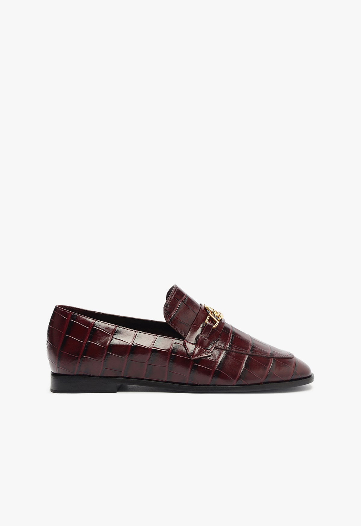 Morgan Crocodile Embossed Leather Flats for Women - Low Heel Dress Shoes (F24 Heel Height, Style S2202500100005) - Perfect for Office, Parties & Casual Outings