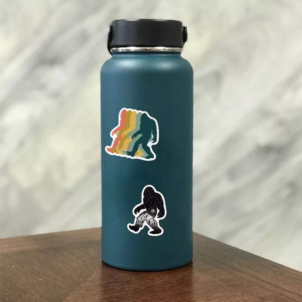50 Pcs Waterproof Bigfoot Stickers | Durable Vinyl Decals for Water Bottles, Laptops, Refrigerators, Luggage, Phones & Skateboards - Perfect for Outdoor Adventures, Camping & Travel Gear Customization