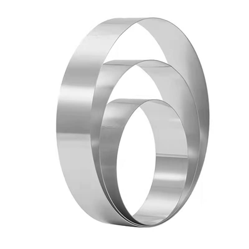 Siking Stainless Steel 4/6/8 Inch Round Cake Ring Mold - Professional Baking Tool for Mousse, Cheesecake, Pancakes, Cookies, Salads & Onigiri (11-3cm Height) - Perfect for Home Baking & Dessert Making