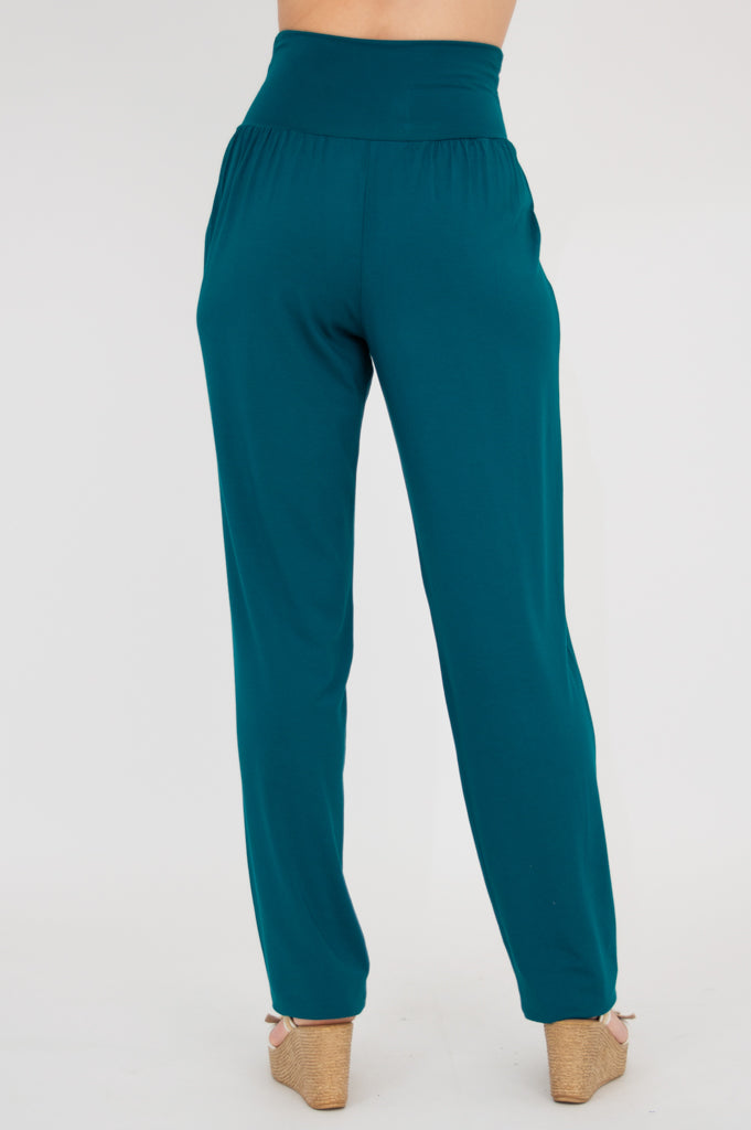 Clair Women's Bamboo Pant in Teal - Soft, Breathable & Eco-Friendly for Yoga, Lounge & Travel