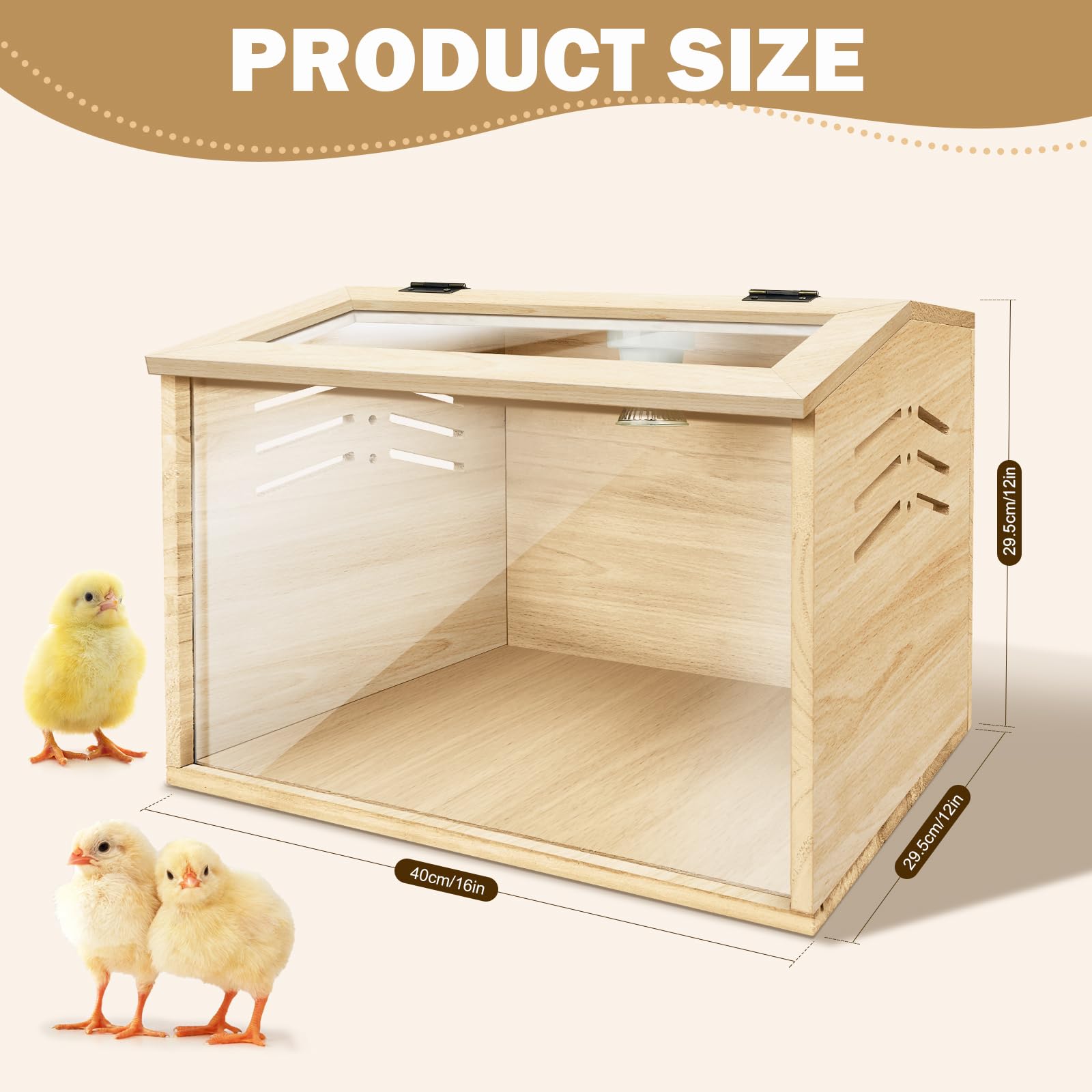 Premium Chicken Brooder Box for Baby Chicks & Quails - 15.7