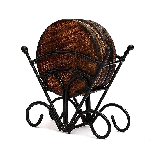 Premium Handmade Coaster Set of 6 - Wrought Iron Holder for Tea, Coffee & Drinks - Elegant Cup Coasters for Home, Office & Restaurant Use