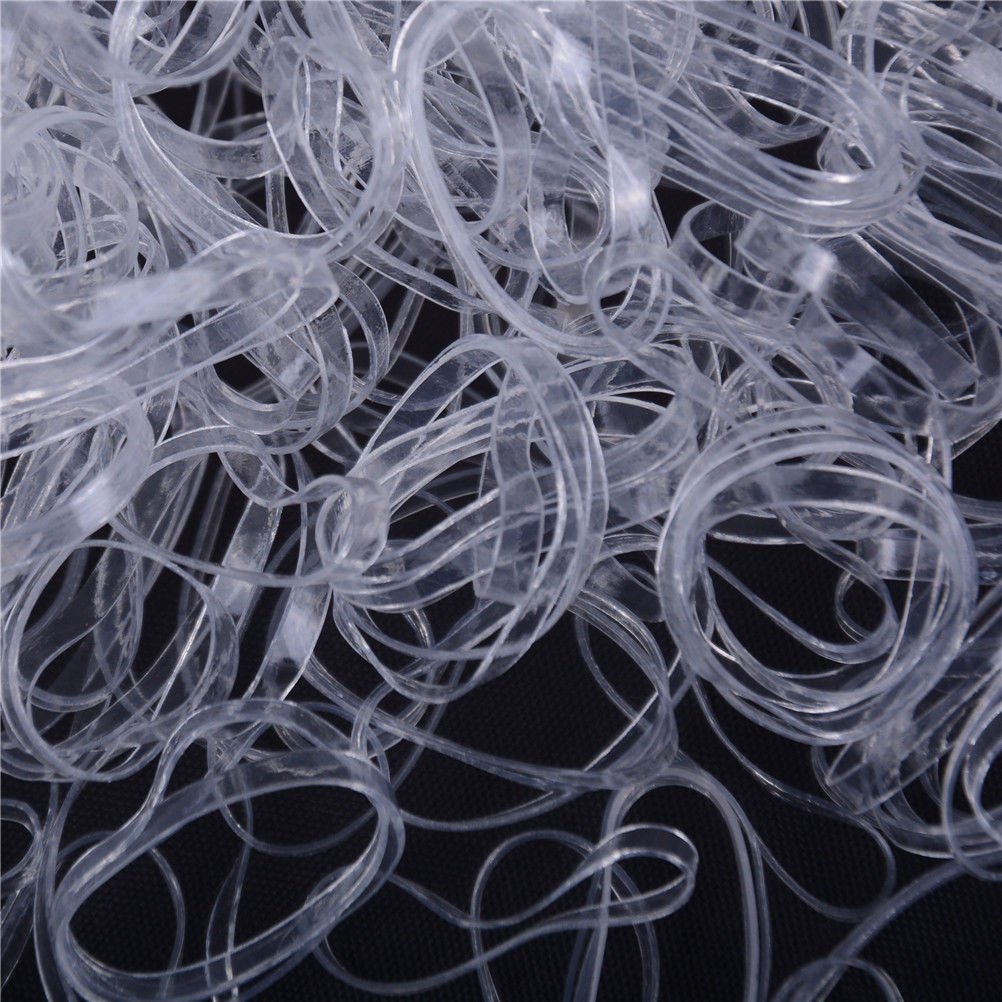 1000 Pieces Clear Hair Elastic Bands - Disposable Hair Ties for Women & Girls | Soft No-Slip Hair Rubber Bands for Ponytails, Braids & Everyday Hairstyles