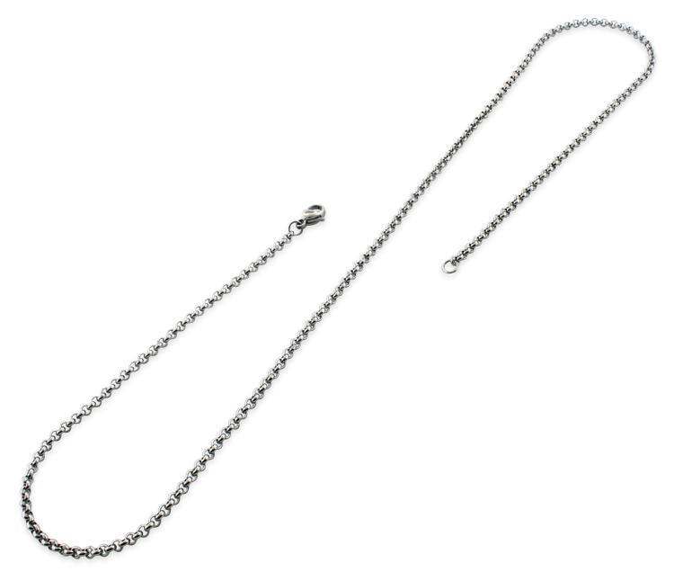 2.5mm Stainless Steel Rollo Chain Necklace for Women & Men - Durable Unisex Jewelry Gift for Everyday Wear, Layering & Special Occasions