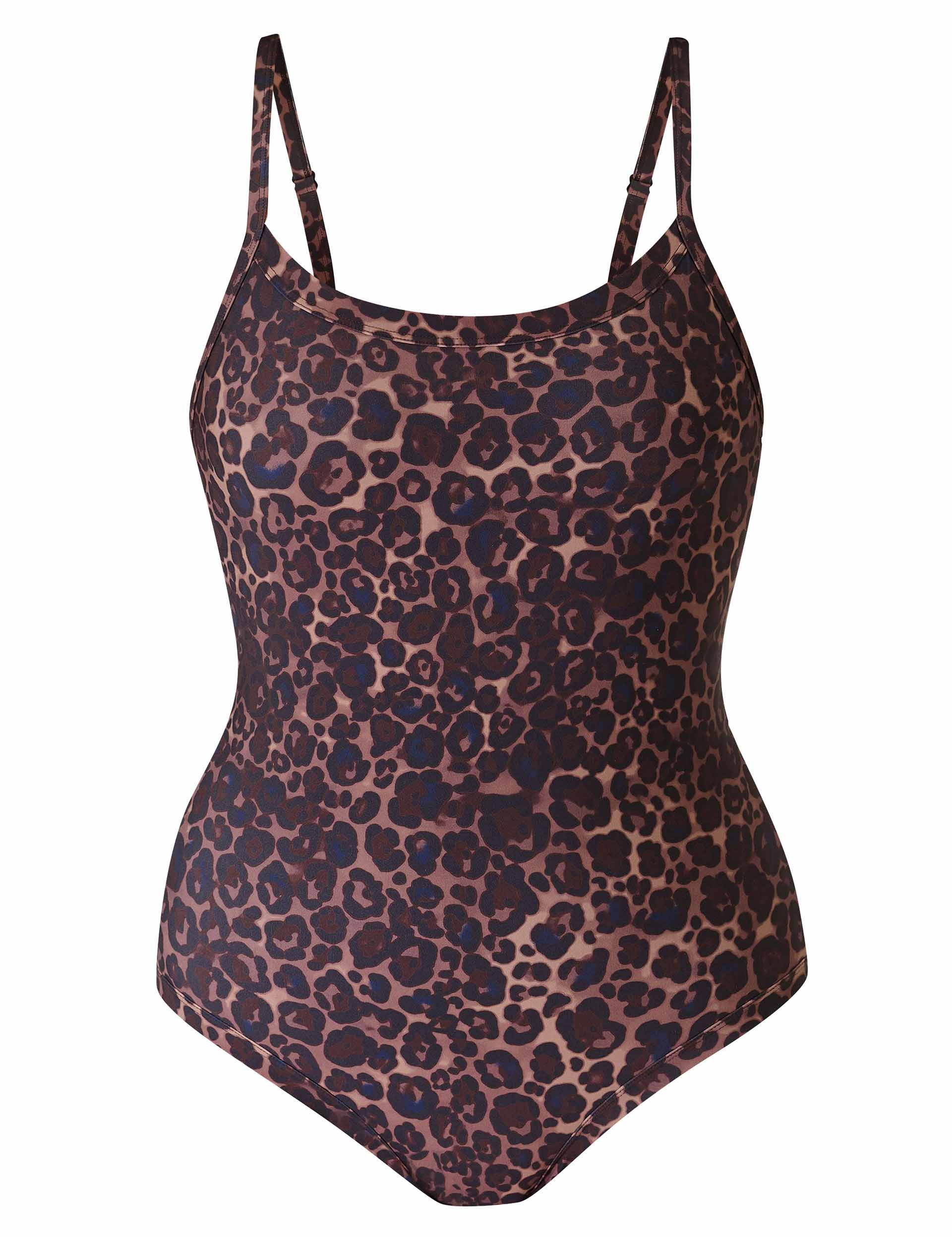 Riviera Swimsuit for Women - Blue Pop Wild Leopard Print One Piece Bathing Suit | Beach Vacation, Pool Party, Summer Swimwear