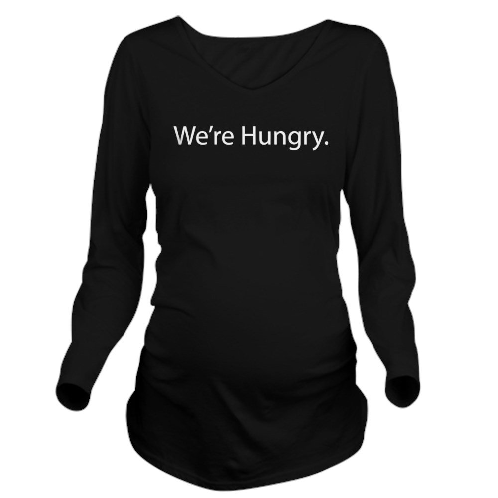 Hungry Maternity Long Sleeve T-Shirt - Comfortable Pregnancy Tee for Expecting Moms | Perfect for Casual Wear, Baby Showers & Maternity Photos
