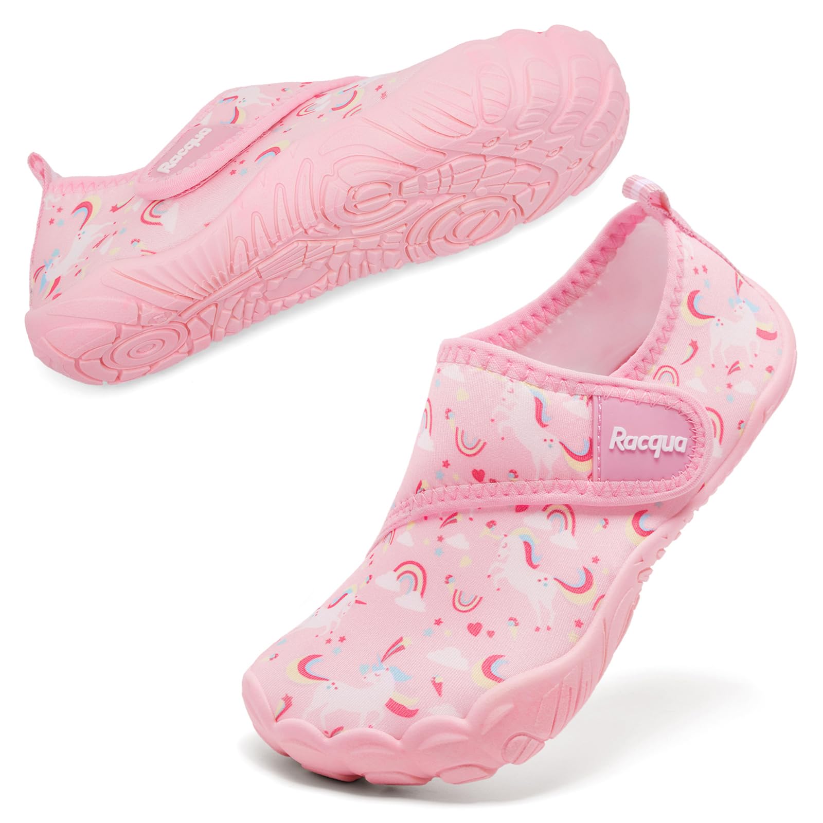 Racqua Boys Girls Kids Water Shoes - Quick Dry Barefoot Swim Shoes for Beach Pool Lake - Lightweight Sport Aqua Shoes for Toddler Little Kid Big Kid - Perfect for Swimming, Surfing, Water Sports & Outdoor Activities