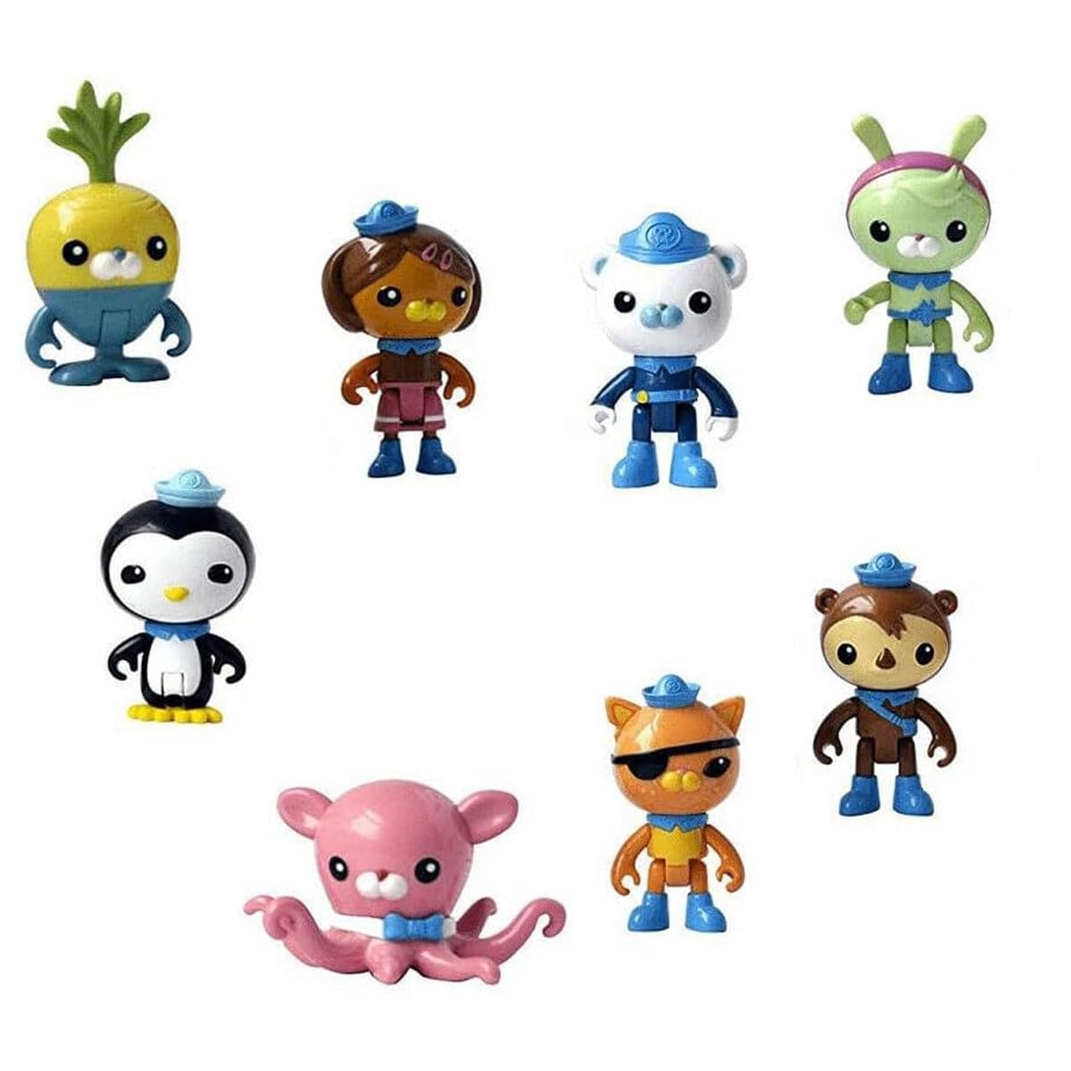 8-Piece Octonauts Cartoon Action Figure Set - Captain Barnacles, Kwazii, Peso & Vegimals - Kids Collectible Toy for Playtime & Storytelling Adventures