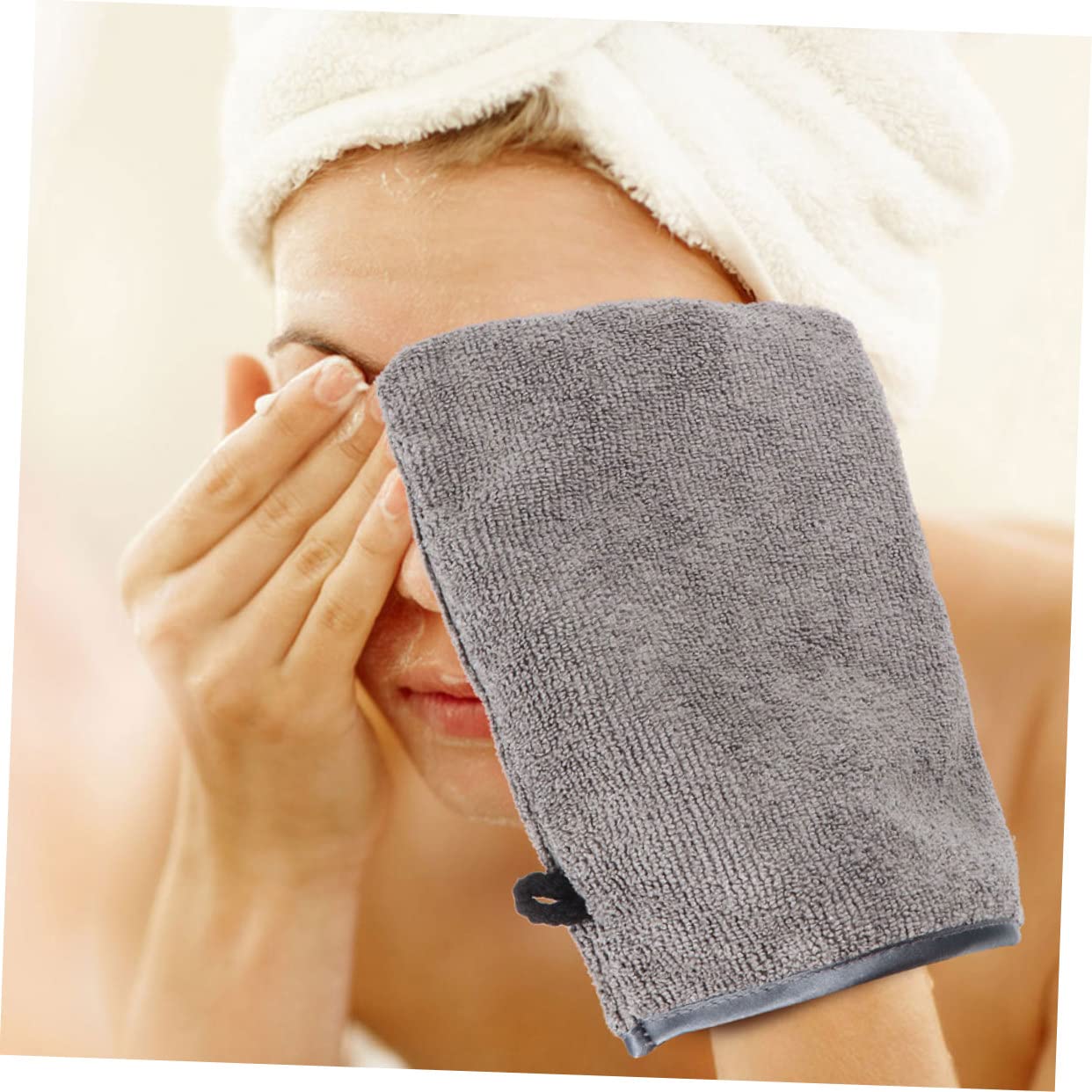 Baluue 3-Pack Exfoliating Gloves for Face & Body – Makeup Remover, Body Scrub & Wash Mitts – Soft Fiber Cleaning Towels for Men & Women – Grey (3 Sets x 3 Gloves) – Perfect for Spa, Shower & Skincare Routine