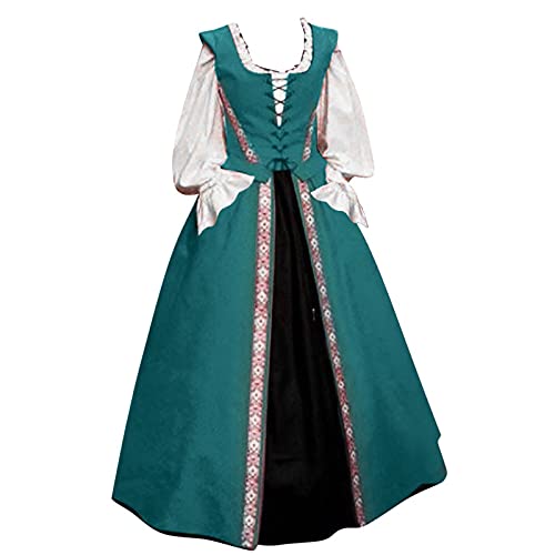 FAVIPT Vintage Renaissance Dress for Women - Medieval Peasant Corset Costume, Irish Chemise & Retro Ball Gown - Perfect for Halloween, Cosplay, Renaissance Fairs & Themed Parties