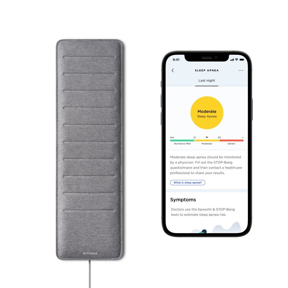 Withings Sleep Analyzer - Under Mattress Sleep Tracker with Heart Rate & Breathing Monitoring | Improve Sleep Quality for Better Health & Wellness