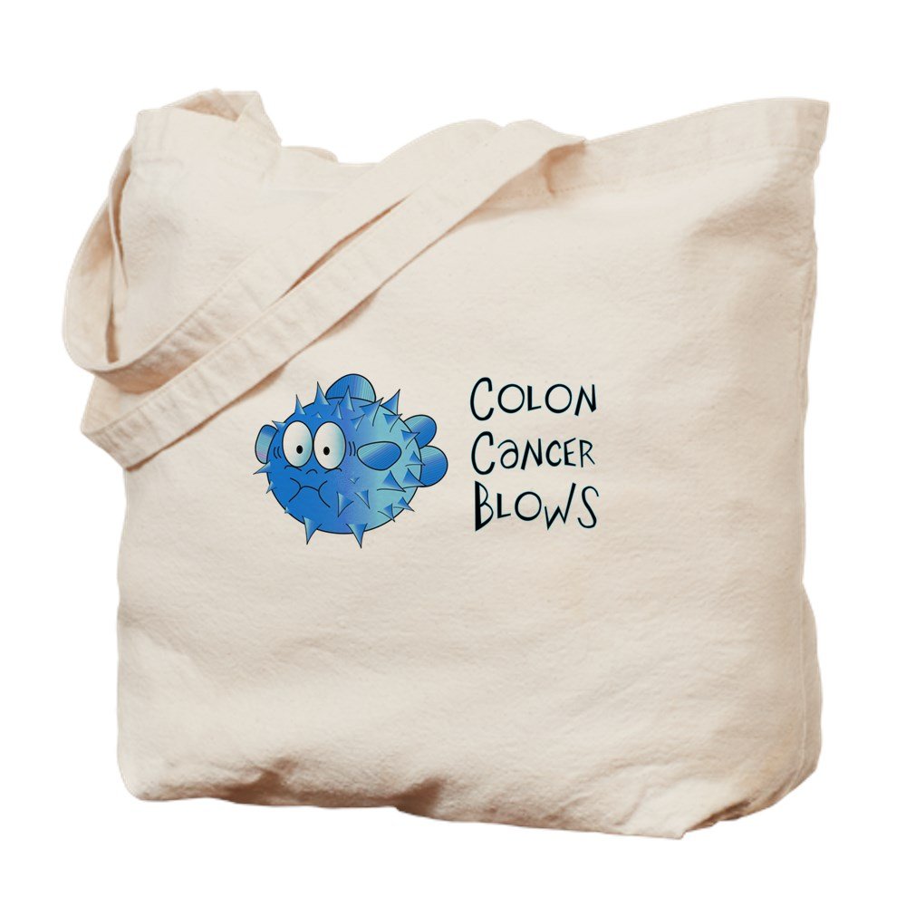 Colon Cancer Awareness Tote Bag - Natural Canvas Reusable Shopping Bag for Groceries, Beach & Everyday Use | Support Cancer Awareness