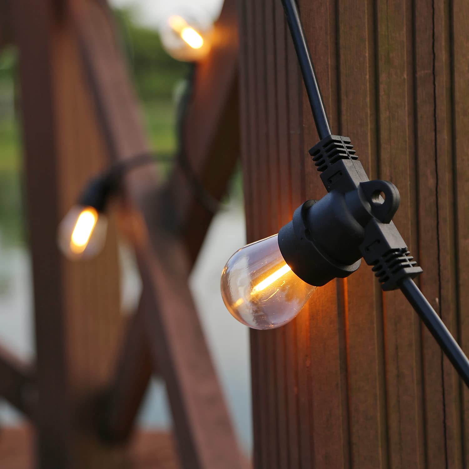 Shatterproof LED String Lights - Waterproof Outdoor Fairy Lights, Warm White 2200K, 70LM Brightness, E26 Base (15 Pack) - Perfect for Patio, Garden, Wedding & Christmas Decorations