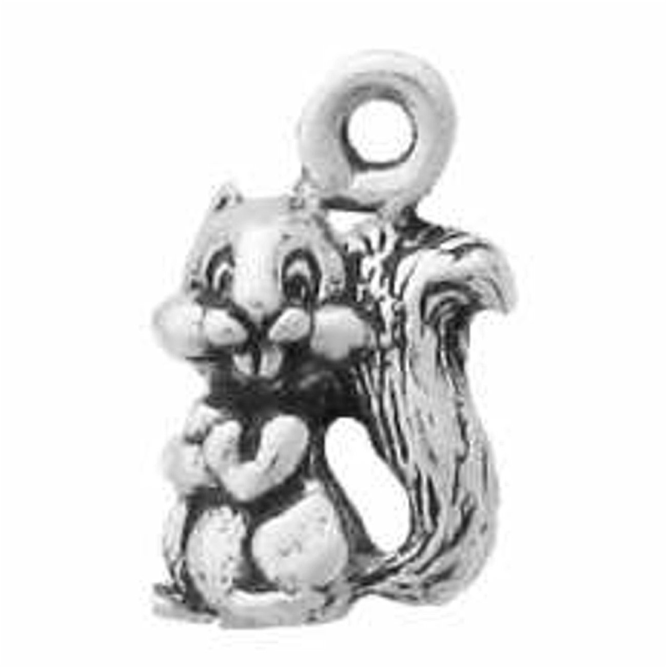 Sterling Silver 1mm Box Chain Necklace with Adorable Cartoon Squirrel Buck Teeth Pendant for Women - Perfect for Casual Wear, Gifts & Everyday Jewelry