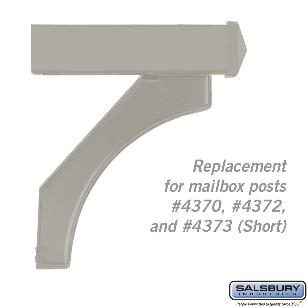 Salsbury Industries 4377SLV Silver Mailbox Arm Kit Replacement - Compatible with Deluxe Post for 1 Roadside Mailbox | Durable Metal Mailbox Accessory for Home & Rural Mail Delivery