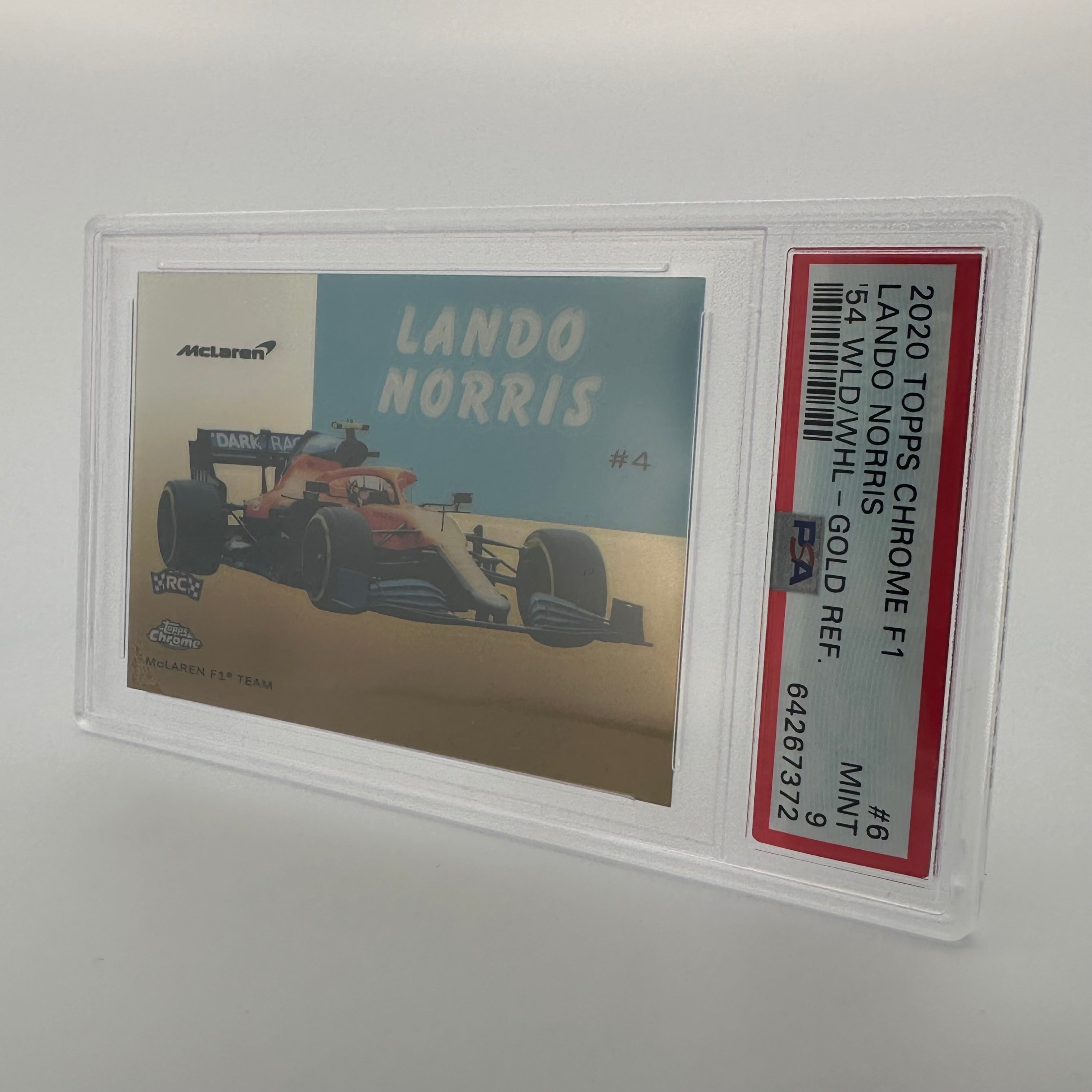 2020 Topps Chrome F1 Lando Norris #54W PSA 9 11/50 Gold Rookie Card - Perfect for F1 Collectors and Motorsport Memorabilia Enthusiasts