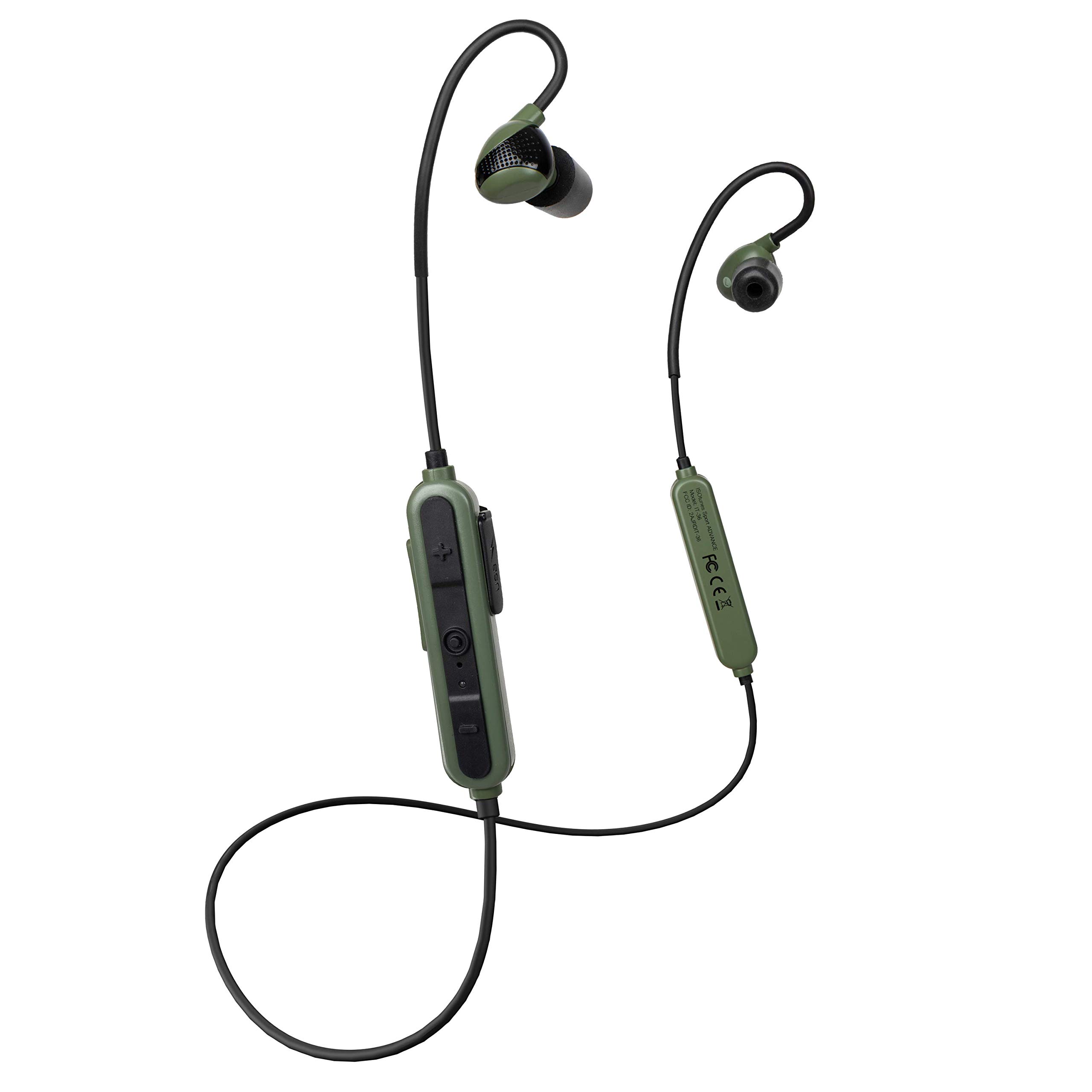 ISOtunes Sport ADVANCE BT Shooting Earbuds: Tactical Bluetooth Hearing Protection Earphones with Noise Reduction for Hunting & Range Shooting (OD Green) - Perfect for Outdoor Sports, Construction Work & Loud Environments