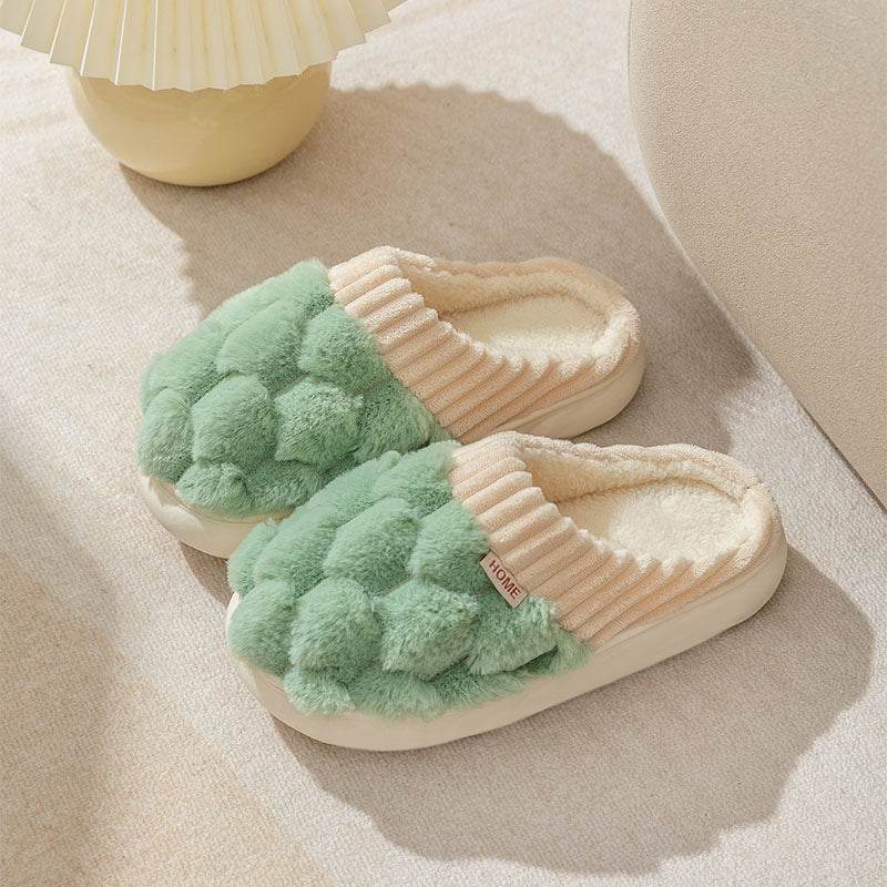 Honeycomb Fluffy Plush Slippers for Women & Men - Ultra Soft Warm Indoor House Slippers with Non-Slip Sole - Perfect for Winter, Home, Office & Lounge Wear