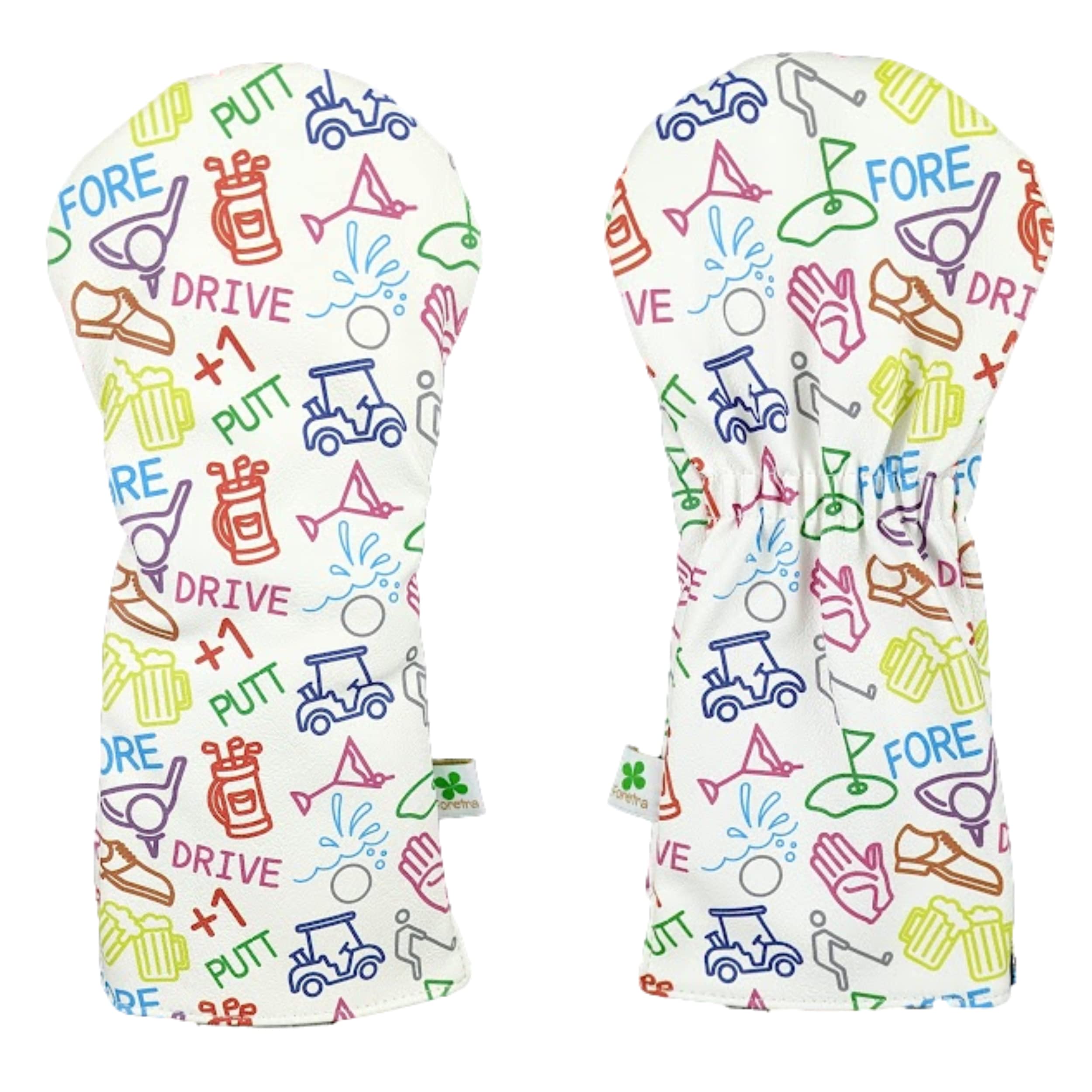 Foretra Limited Edition Golf Icons Pattern Driver Head Cover - Premium Tour Quality Golf Club Headcover for Woods - Customize Your Golf Bag Style - Perfect for Golf Tournaments, Driving Range & Club Protection