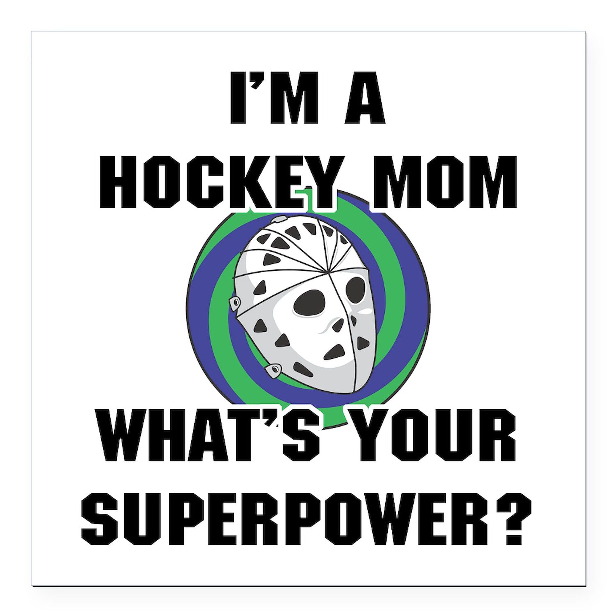 Hockey Mom Superhero 3x3 Inch Square Car Magnet - Strong Magnetic Bumper Sticker for Cars, Trucks & Vehicles - Perfect for School Pickup, Sports Games & Proud Parent Showcase