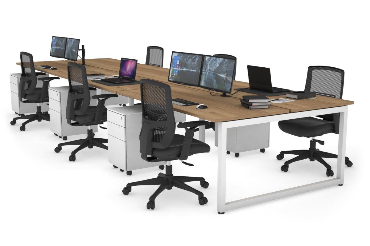 Quadro Loop Legs 6-Person Office Workstation Desk [1800L x 700W] - Modern Collaborative Workspace Solution for Team Projects & Open Office Layouts