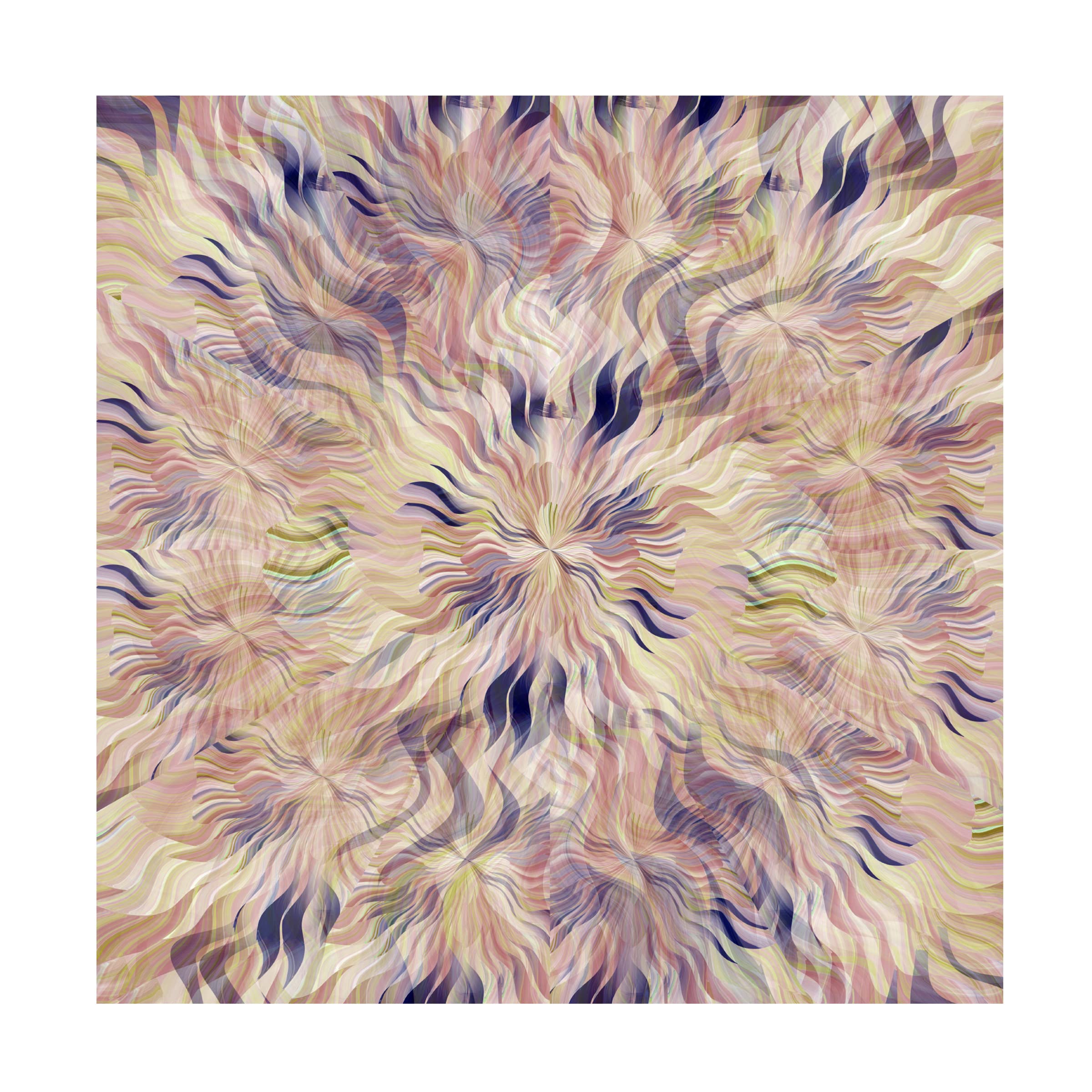 David Manlove 'Reverse Sea Floral Radial' Canvas Wall Art Print - Modern Botanical Home Decor for Living Room, Bedroom & Office
