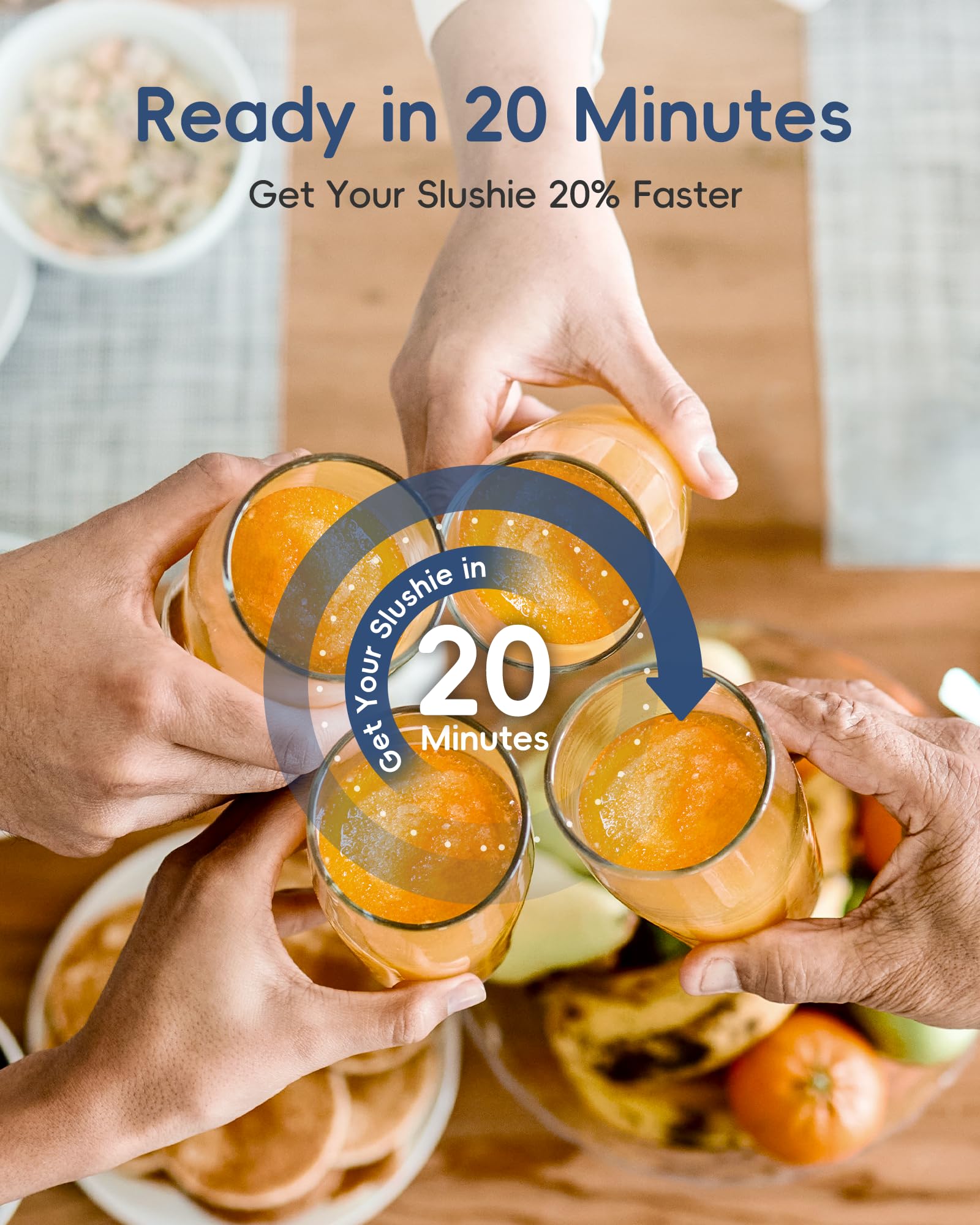 Ecozy 68 oz Slushie Machine with 24-Hour Timer & No Ice Cooling Technology - Touch Screen Frozen Drink Maker for Margaritas, Frappés, Milkshakes - Auto Cleaning & 5 Preset Programs - Perfect for Home Parties, Summer BBQs, and Kids' Treats