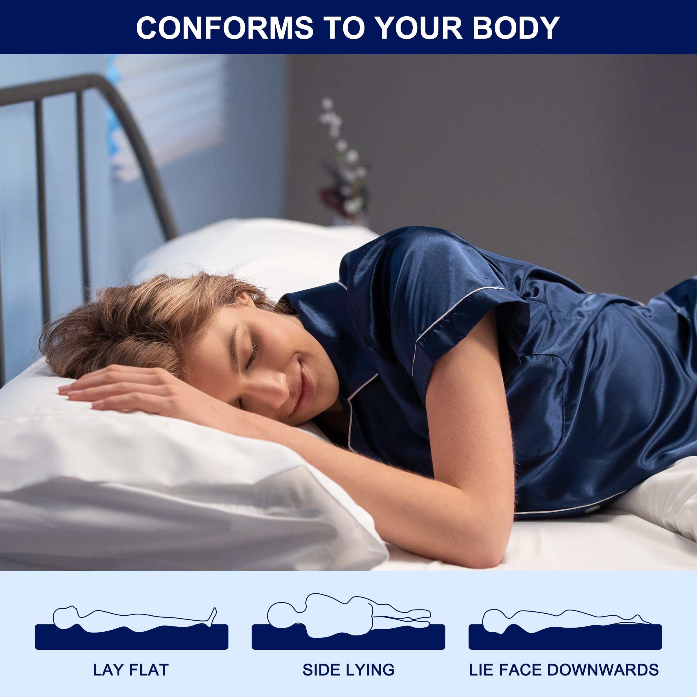 Subrtex 2 Inch Gel-Infused Memory Foam Mattress Topper - Queen Size, CertiPUR-US Certified, Cooling & Pressure Relief, Blue - Perfect for Hot Sleepers & Back Pain Relief