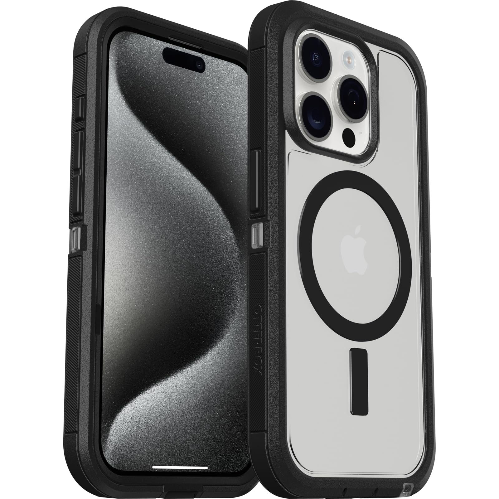 OtterBox Defender XT MagSafe Case for iPhone 15 Pro - Military-Grade Shockproof & Drop Proof Protection (5x Tested) - Ultra Rugged Clear/Black Cover - Perfect for Outdoor Adventures, Construction Work & Extreme Sports