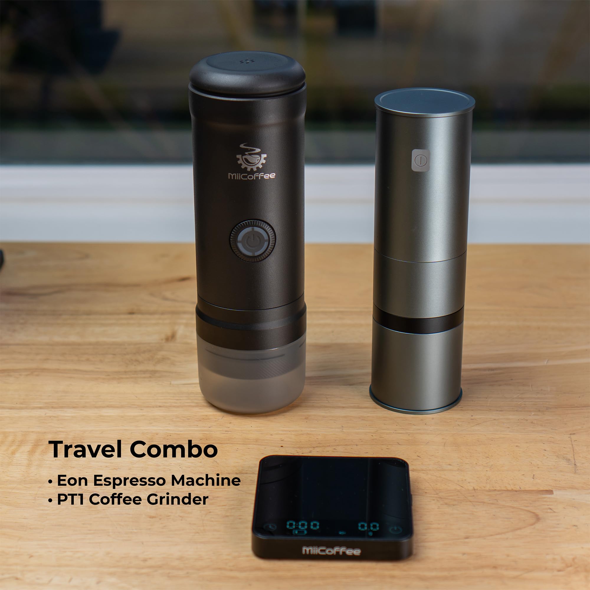 Eon Portable Espresso Machine - Self Heating Travel Coffee Maker with USB-C Fast Charging | Compact Grey Coffee Brewer for Camping, Office & Road Trips