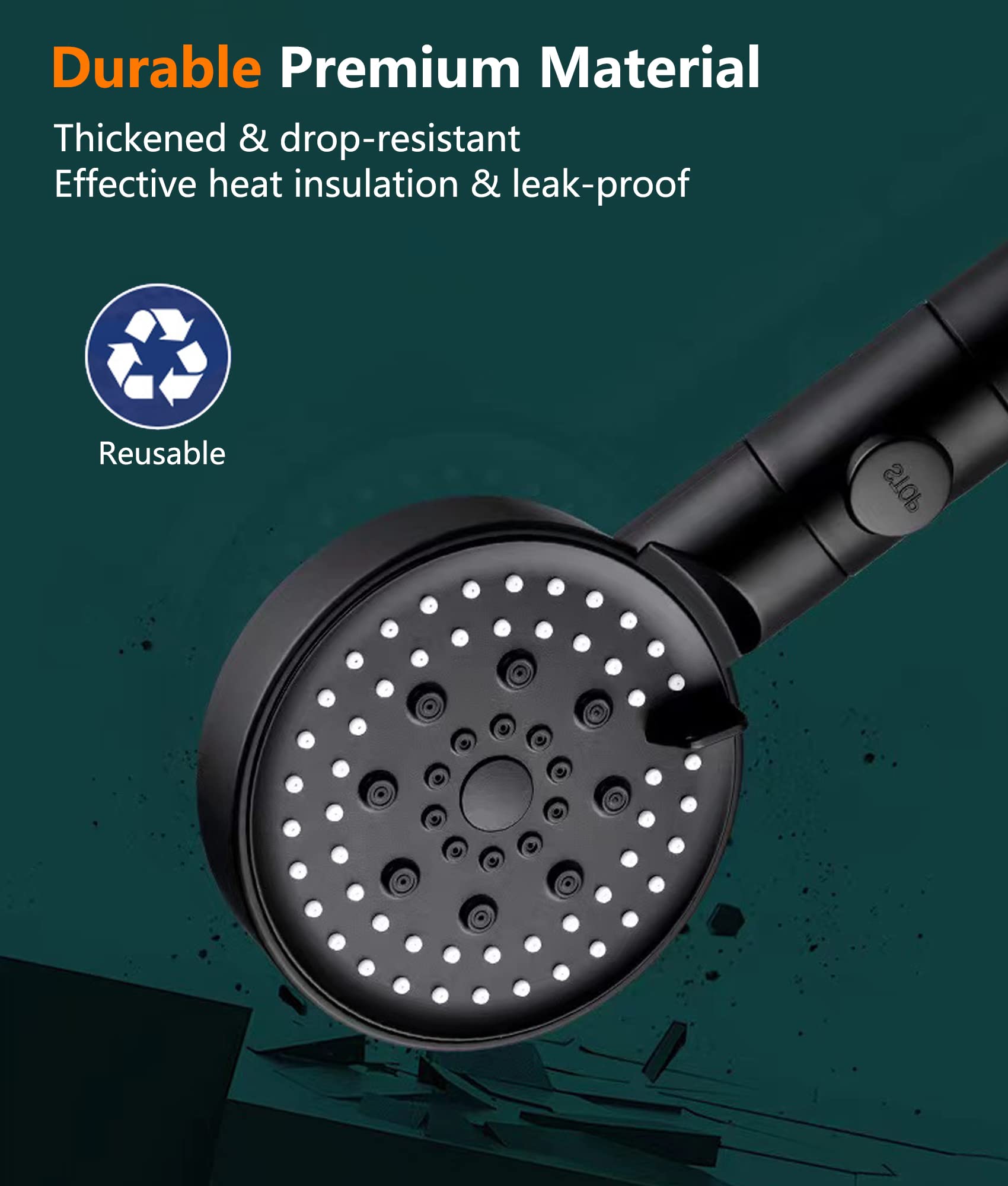 Filtered Shower Head with Minerals - 5 Spray Modes High Pressure Water Filter for Hard Water | Spa Shower Head with Softener | Reduces Dry Itchy Skin | Includes 4 PP-Cotton Replacement Filters | Perfect for Bathroom, Spa & Sensitive Skin Care