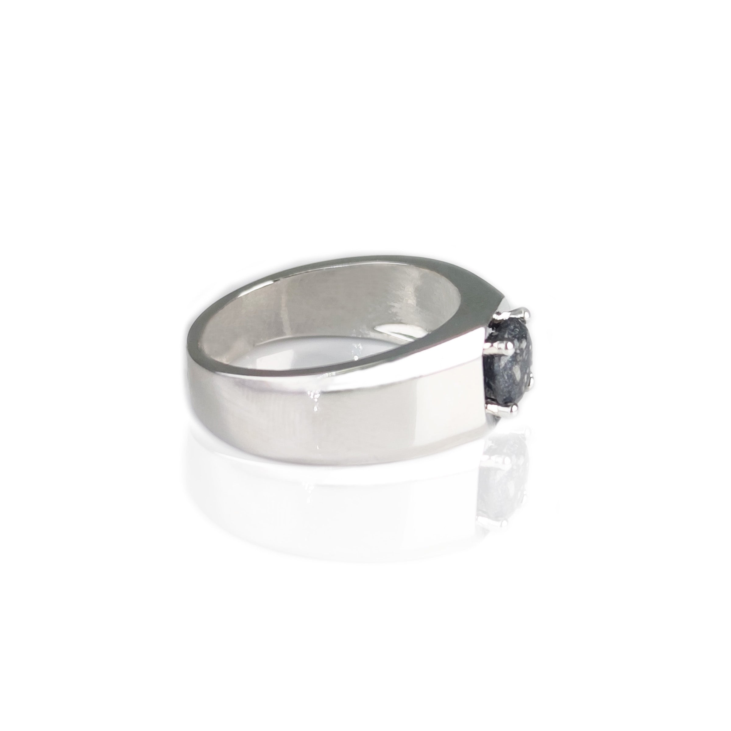 Treasured Echo Men's Ashes Ring - Memorial Jewelry for Men, Cremation Keepsake, Handcrafted Stainless Steel Ring for Remembrance - Perfect for Memorial Services, Grieving Process & Honoring Loved Ones