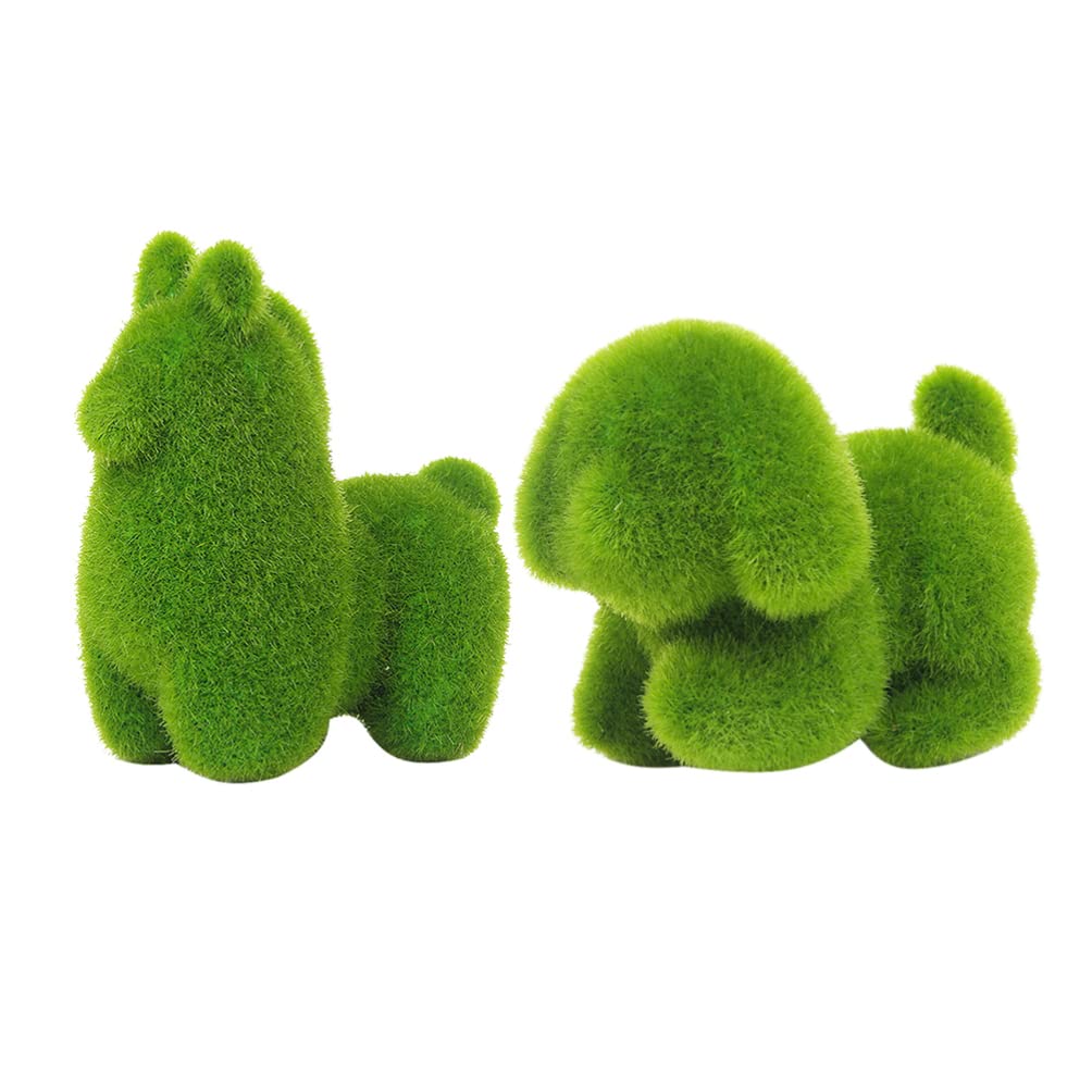 Milisten Artificial Green Bunny Decor - Realistic Faux Plant Animal Model for Home, Office, Bedroom | Perfect Photo Prop & Desktop Greenery Decoration | Ideal for Easter, Spring Decor & Nature-Themed Spaces