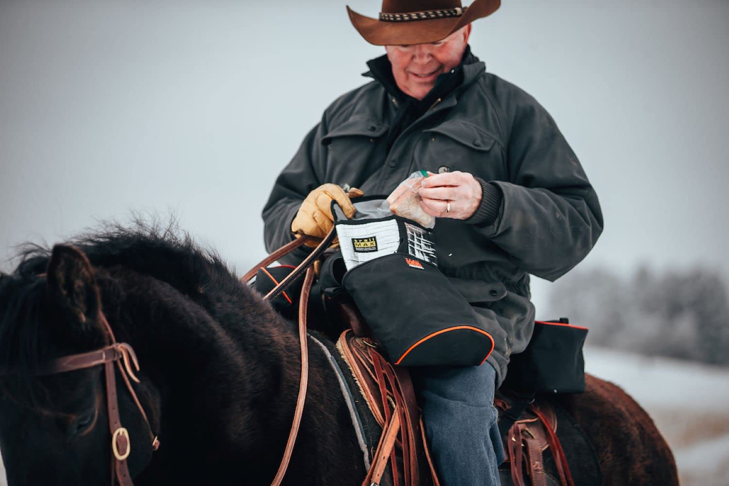 TrailMax Large Horn Saddle Bags for Horses - Durable 600D Polyester Western & Endurance Riding Bags with Double-Stitched Construction | Perfect for Trail Rides, Camping Trips & Long-Distance Horseback Adventures