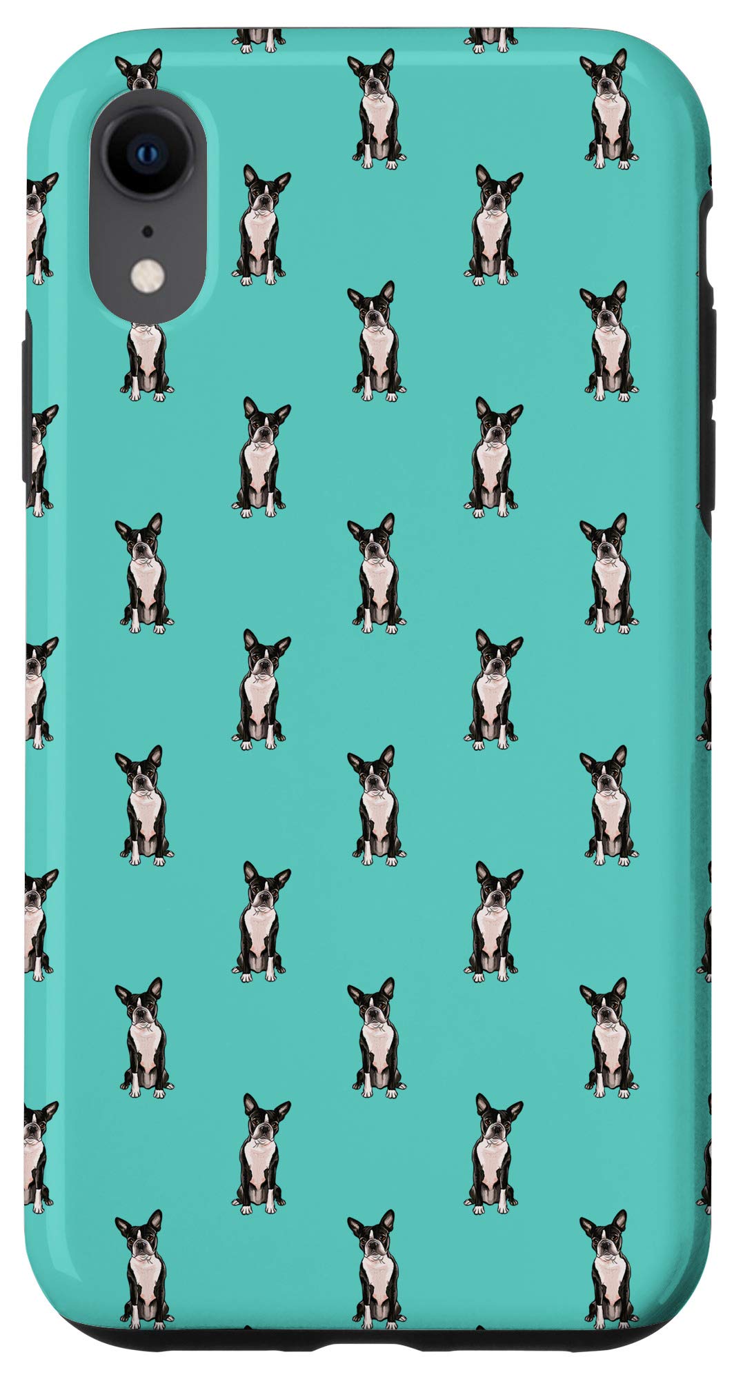 iPhone XR Case - Boston Terrier Dog Pattern in Blue | Protective Phone Cover for iPhone XR | Perfect for Pet Lovers, Daily Use & Gifts