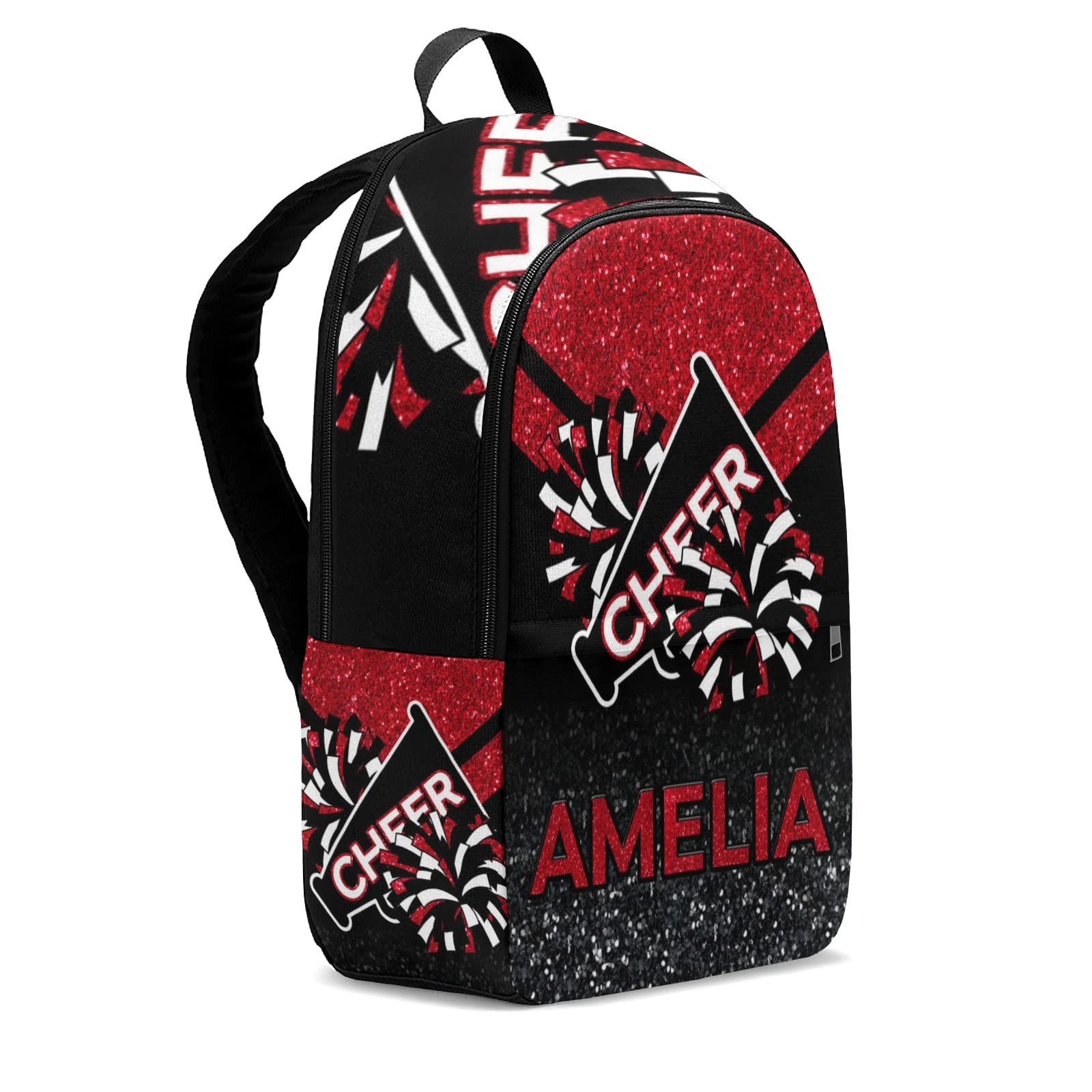 Custom Personalized Cheerleader Red Backpack for Teens - Travel Bookbag School Bag with Name Embroidery 11.8x5.51x17.72 inches - Perfect for School, Sports & Weekend Adventures