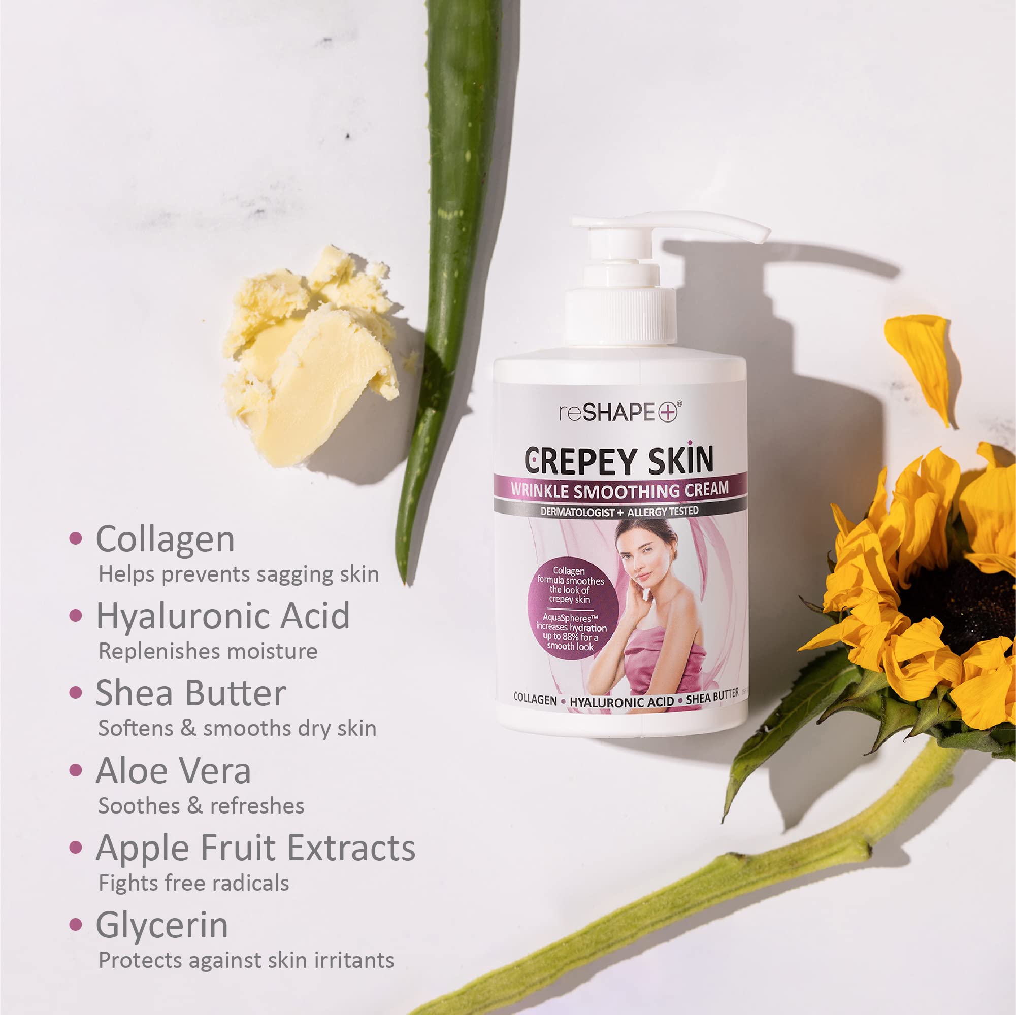 Reshape+ Anti-Aging Cream for Crepey Skin & Wrinkle Reduction | Varicose Vein Treatment Cream Set | Perfect for Night Routine & Leg Care