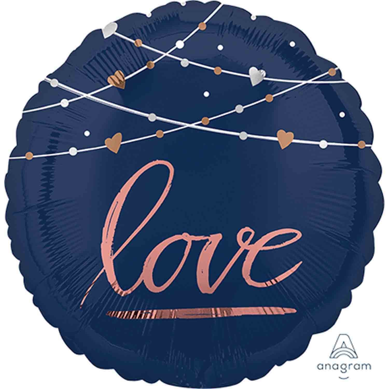 45cm Standard HX Navy Wedding Love Balloon - Perfect for Wedding Decorations, Anniversary Celebrations & Romantic Proposals