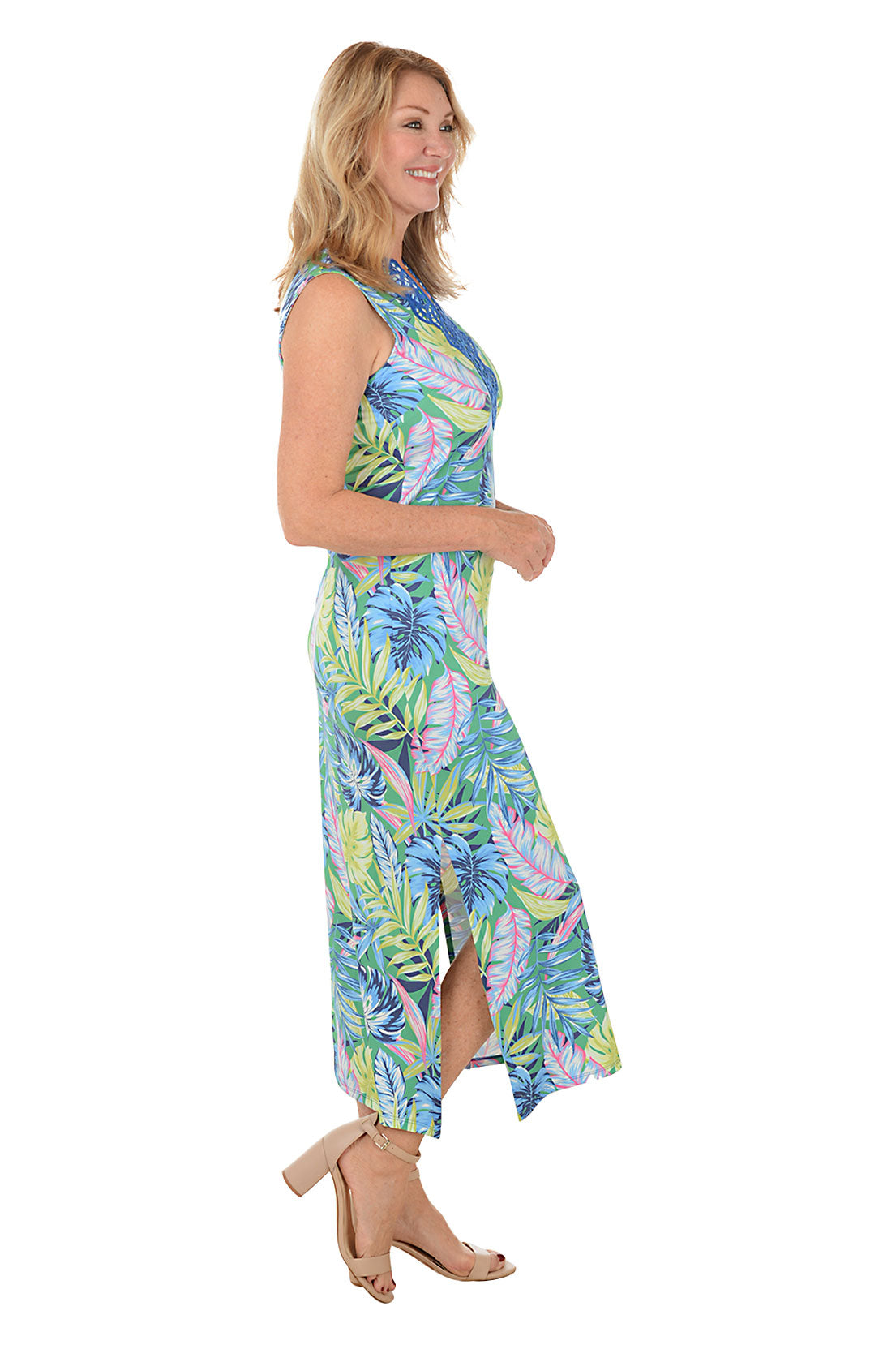 UPF50 Sleeveless Maxi Dress for Women - Sun Protection Beach Cover Up, Lightweight Summer Dress for Surfing, Vacation & Outdoor Activities