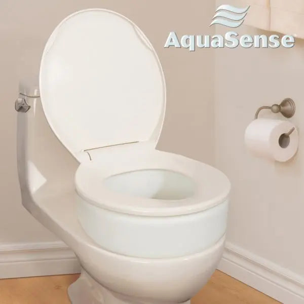 DRIVE™ AquaSense Toilet Seat Riser - Adjustable Height Bathroom Safety Aid for Elderly & Disabled - Non-Slip Support for Comfortable Toilet Use at Home or Hospital