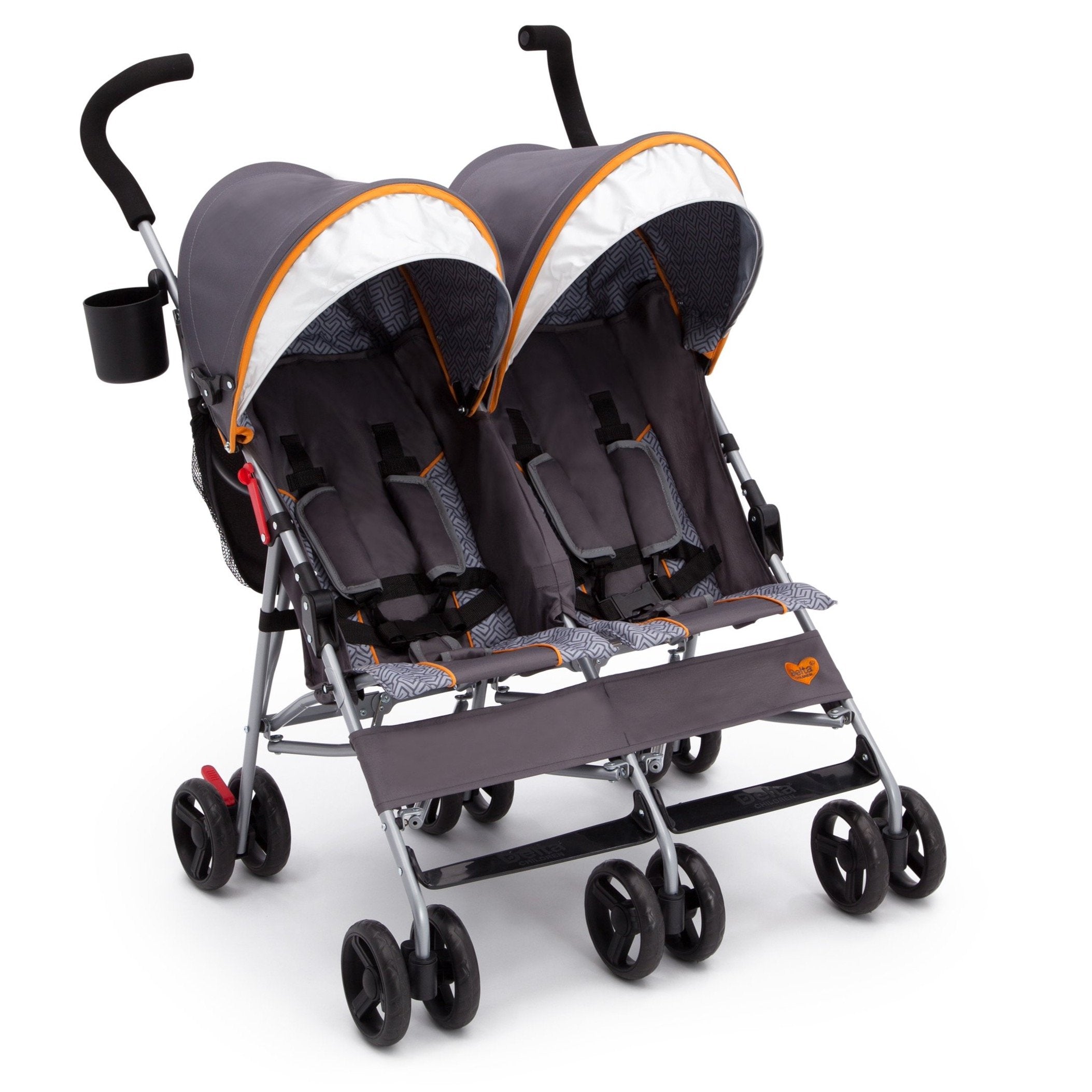 LX Plus Side by Side Double Stroller for Twins - Lightweight Compact Foldable Baby Stroller with Adjustable Canopy & Storage Basket - Perfect for Shopping, Travel, and Outdoor Walks