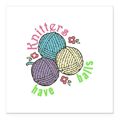 Yarn Balls Square Car Magnet 3 X 3