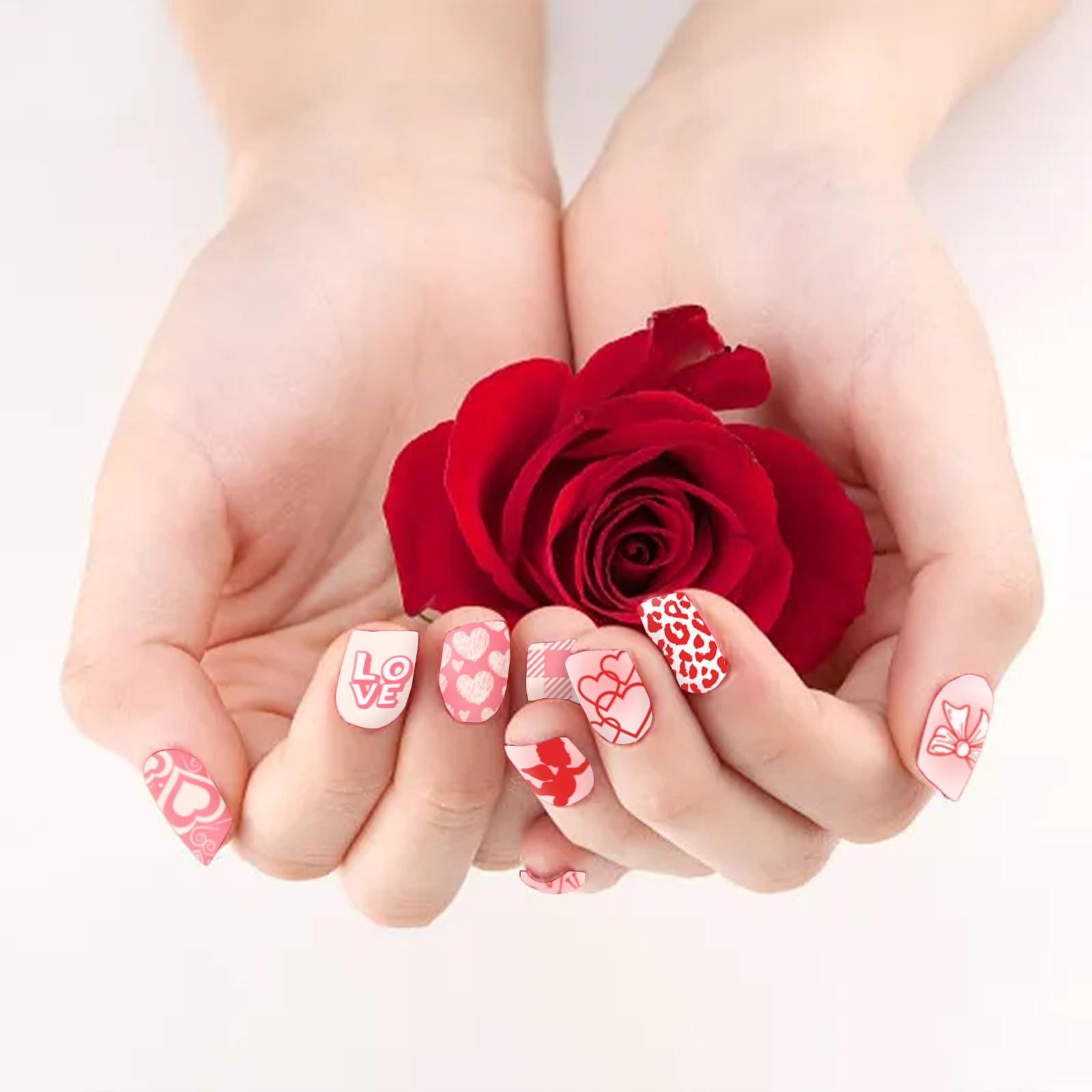 6pcs Valentine's Day Nail Stamping Plates Set - Stainless Steel Heart Romantic Nail Art Templates for DIY Manicure | Perfect for Valentine's Gifts, Date Night, Bridal Shower & Romantic Nail Designs