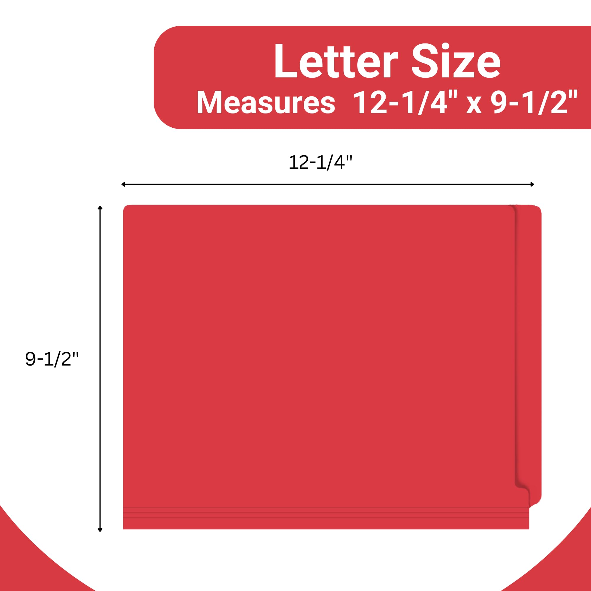 Premium Red Letter Size File Folders - 14pt Reinforced End Tab Folders, Pack of 250 - Perfect for Office Organization, Medical Records & Document Storage