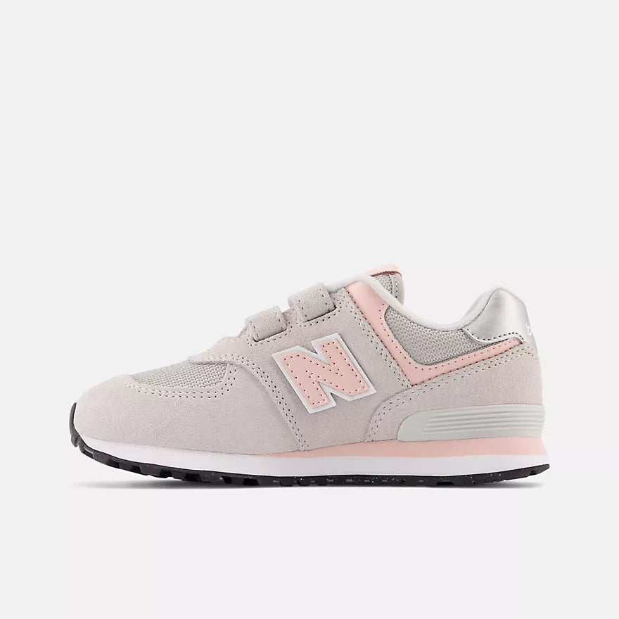 574 Core Hook & Loop Sneaker - Comfortable Slip-On Shoes for Women & Men (Rain Cloud + Pink Haze) | Perfect for Casual Wear, Walking & Light Sports